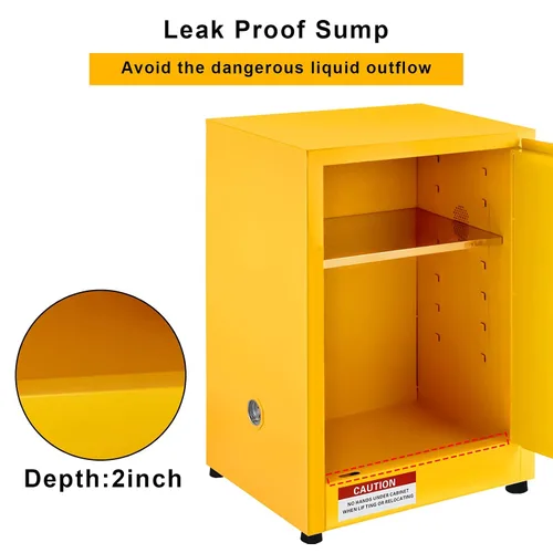 Miniatura 6 de Gabinete de seguridad de acero galvanizado de 17" x 17" x 22", gabinete de almacenamiento de líquidos inflamables, gabinete a prueba de fugas