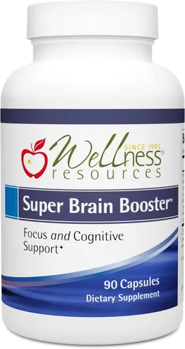 Wellness Resources Súper refuerzo cerebral con fosfatidilserina, N-acetil tirosina, alfa GPC y bacopa para claridad mental, enfoque y memoria (90