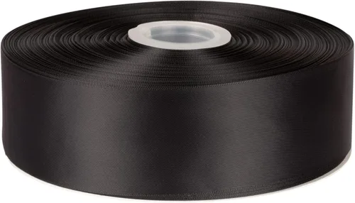 Miniatura 13 de Cinta de satén de doble cara de 1-1/2 pulgadas x 100 yardas, cinta de poliéster negra para envolver regalos, decoración de boda, arreglos florales