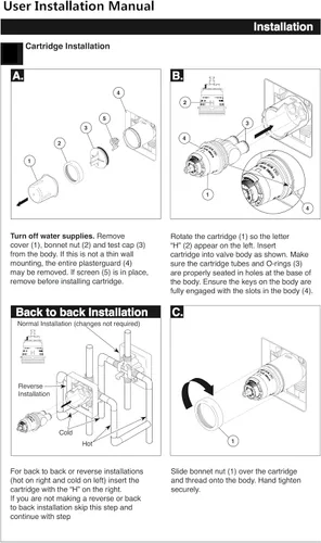 Miniatura 6 de KEROX - Cartucho de grifo K35A, cartucho de repuesto compatible con La Torre, Gerber, Danze & Moen, reparación de bañera de ducha de una sola