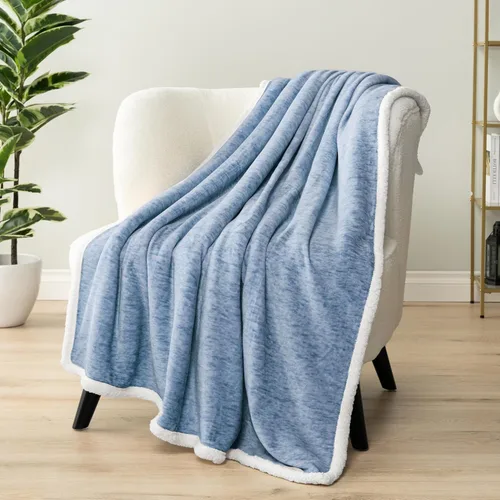 Miniatura 26 de PAVILIA Premium Manta de vellón sherpa a cuadros súper suave, acogedora, afelpada, microfibra ligera, reversible para sofá y cama, para todas