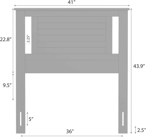 Miniatura 2 de ComfIQ Serene - Cabecero de panel de madera maciza con puntuación horizontal, tamaño individual, negro, fácil montaje, materiales de calidad
