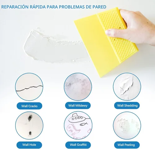 Miniatura 4 de Kit de reparación de paneles de yeso, kit de parche de agujero de paneles de yeso, pasta de spackle para pared 9.8OZ para arreglar agujeros