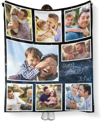 Miniatura 8 de Mantas personalizadas con fotos, manta personalizada con imagen para familia, mamá, papá, parejas, bebé, manta de fotos personalizada con collage