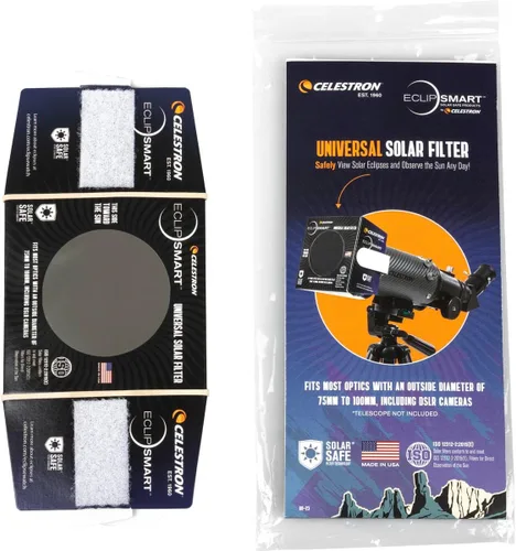 Miniatura 7 de Celestron – Filtro seguro para eclipse solar EclipSmart para telescopio y cámara – Cumple con los estándares ISO 12312-2:2015(E) – Funciona con su