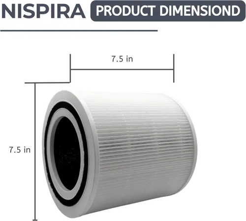 Miniatura 3 de Nispira TT-AP005 Filtro de repuesto para purificador de aire TaoTronics 3 en 1 True HEPA Smoke Dust VOCs Remover, 1 paquete