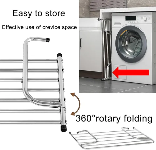 Miniatura 2 de Estante de secado de ropa multifuncional, ajustable, estante de secado de ropa de acero inoxidable, ahorro de espacio para interiores y exteriores