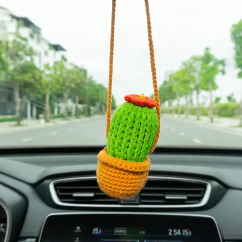 Miniatura 12 de Talataca Adorno de ganchillo para automóvil de ojo malvado – Dije de espejo retrovisor de ojo azul turco hecho a mano, decoración colgante de 4