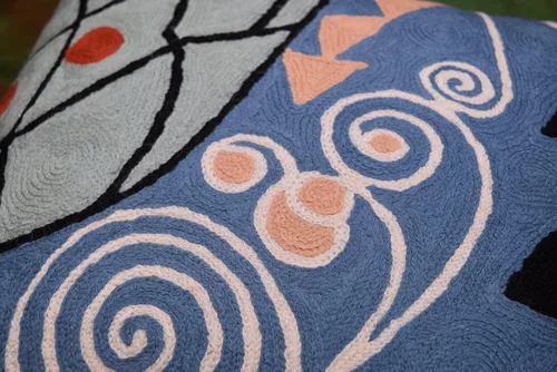 Miniatura 7 de Klimt - Funda de almohada moderna azul para sofá Almohadas contemporáneas azules Cojín de silla moderno abstracto Almohada moderna