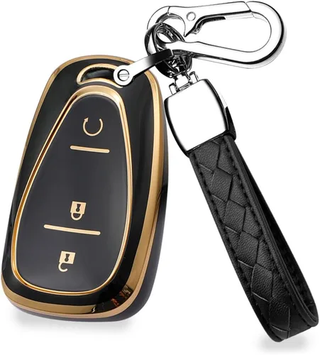 Funda inteligente de TPU con 3 botones para Chevrolet Equinox Cruze Trax Malibu Verano Traverse 2016-2018 Onix Cruze Sonic Camaro Volt Bolt Negro