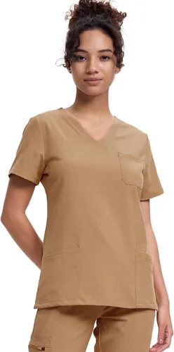 Miniatura 25 de floralhue Uniformes médicos para mujeres, blusas de uniforme médico suaves con cuello en V, uniforme médico elástico con 4 bolsillos, transpirable