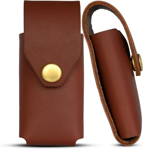 Funda de multiherramienta de cuero para Gerber Suspension y Gerber Suspension NXT (marrón) - Portaherramientas de cinturón de cuero de grano