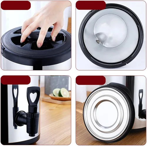 Miniatura 6 de Dispensador de bebidas aislado, dispensador de bebidas frías y calientes, dispensador de bebidas frías y calientes de acero inoxidable 304