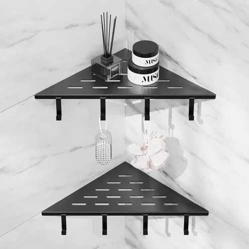 Miniatura 16 de lives Estante de ducha esquinero con diseño de ranura de 10 pulgadas, estantes de ducha empotrados para pared de azulejos, estantes esquineros