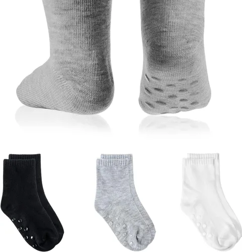 Miniatura 9 de Tenpluszero 12 pares de calcetines antideslizantes para niños pequeños con puños para bebés niños y niñas