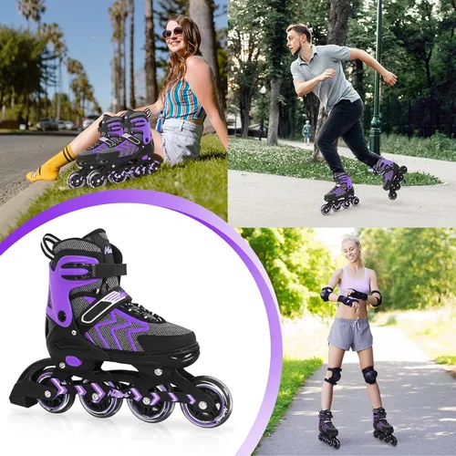 Miniatura 6 de Patines en línea Nattork ajustables para adultos y adolescentes, patines con cuchillas para interior y exterior para niños, principiantes