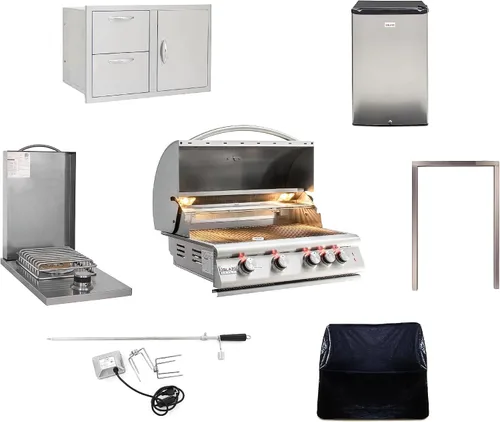 Miniatura 17 de Paquete de parrilla de gas Blaze BBQ para exterior de 32” LTE con parrilla de gas incorporada, parrilla de gas LTE, quemador de gas LTE, puerta