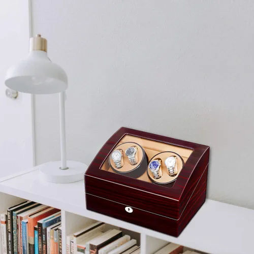 Miniatura 7 de JQUEEN 4 bobinas automáticas de reloj con 6 cajas de almacenamiento