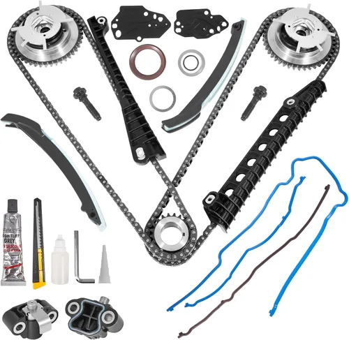 Kit de cadena de distribución de motor 5.4L Juego de reparación de fase de levas Compatible con Ford Expedition, F-150, F-250, F-350 Super Duty,