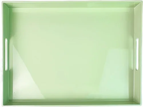 Miniatura 19 de Bandeja decorativa azul para mesa de café, bandeja de servir redonda de plástico con cuentas para encimera de cocina, otomana, sala de estar, (13")