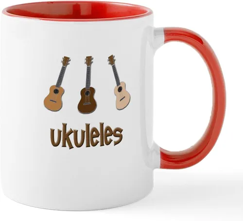 Miniatura 47 de CafePress Peace Love - Taza de café de cerámica para ukelele (11 oz (11.0 fl oz)