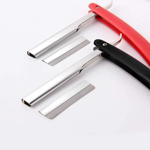 Miniatura 4 de Lamoutor 100 hojas de afeitar de un solo filo de acero industrial, cuchillas de afeitar rectas desechables para hombres y mujeres