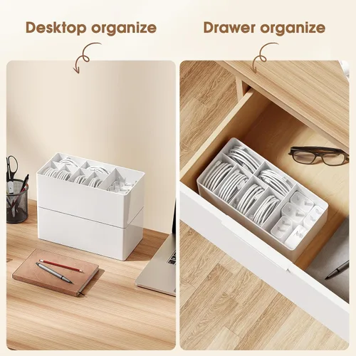 Miniatura 6 de Organizador de almacenamiento de cable de carga Fácil almacenamiento sin lazos Organizador de cables de cargador Cajas de gestión de cables - 1