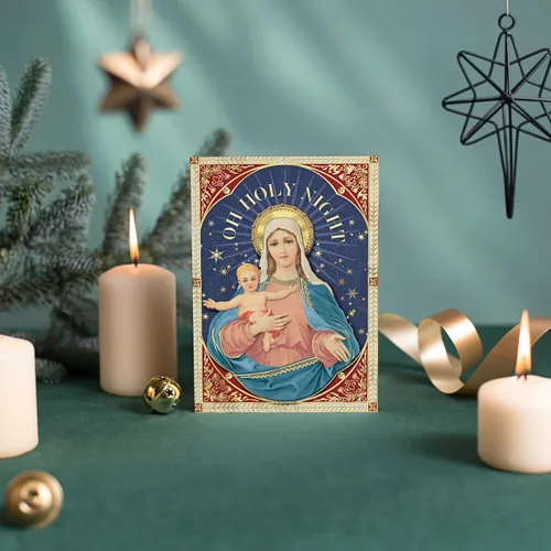 Miniatura 3 de Punch Studio Oh Holy Night Mary - Tarjetas dimensionales en caja con 12 tarjetas adornadas y sobres (57749)