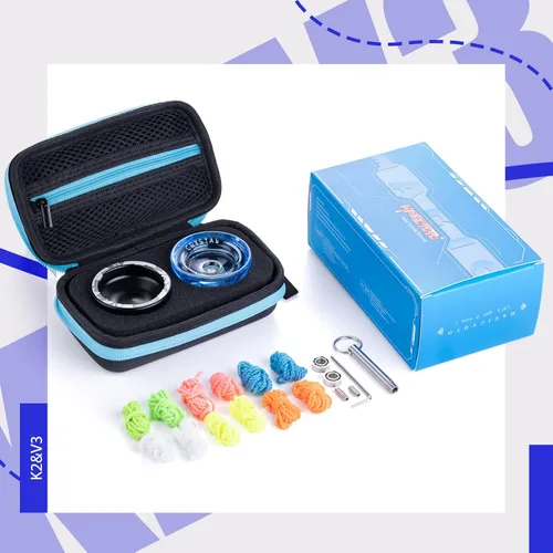 Miniatura 7 de MAGICYOYO Yoyos responsivos para niños principiantes, paquete de 2 Pro Yoyo, truco de doble función, Yoyo V3 + Yoyo K2 de cristal con 12 cuerdas