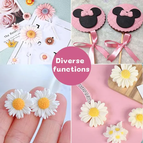 Miniatura 5 de KALAIEN Molde de silicona de flores de crisantemo para decoración de pasteles de fondant, chocolate, azúcar, decoración de pasteles de caramelo