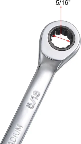 Miniatura 3 de uxcell Llave combinada de trinquete de 5/16 pulgadas SAE 72 dientes Herramientas de llave de trinquete de 12 puntos, Cr-V