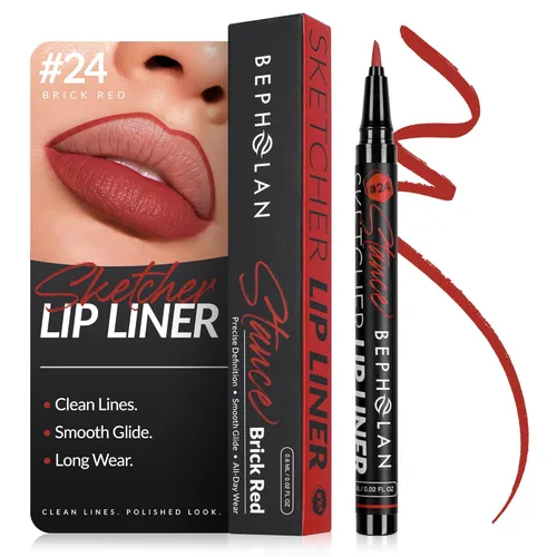 Miniatura 16 de BEPHOLAN Delineador de labios de larga duración, impermeable, 24 horas de duración, delineador de labios líquido de larga duración, delineador