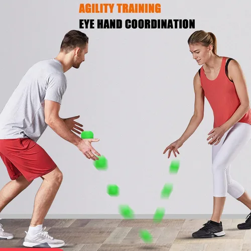 Miniatura 7 de AIRLAXER Bola de reacción, bola refleja para entrenamiento de coordinación ojo-mano, 2.83 pulgadas, paquete de 3 unidades, azul, amarillo, gris