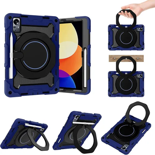 Miniatura 9 de Funda de silicona para tablet Xiaomi Mi Pad 5 Pro de 12.4 pulgadas, a prueba de golpes con soporte para lápices, correa para el hombro, soporte