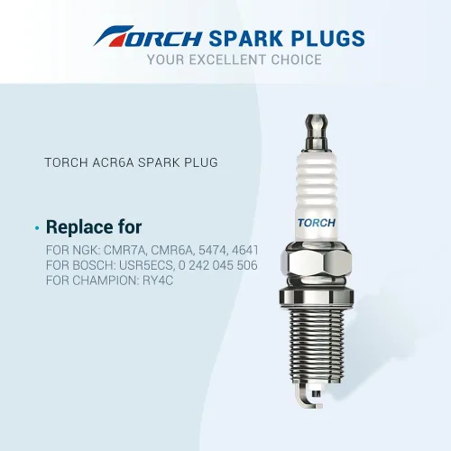 Miniatura 2 de TORCH Bujía AC6RA Reemplazo para bujía NGK CMR6A/1223, para Champion 978/RY4C RY4CT10, para Bujía Autolite 4194, para Brisk 3158 SR15C, OEM