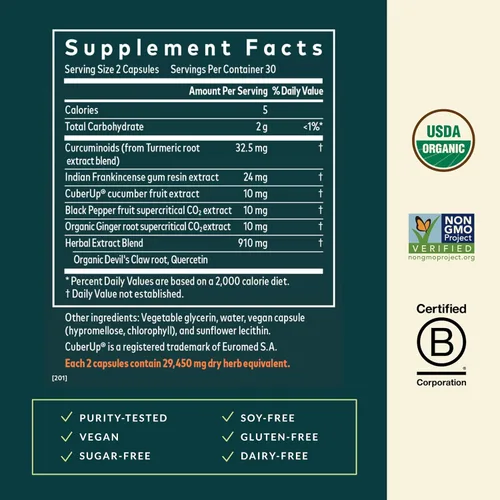 Miniatura 3 de Gaia Herbs Turmeric Supreme Joint Health - Suplemento de apoyo articular con pepino, quercetina, pimienta negra, raíz de jengibre, curcuminoides