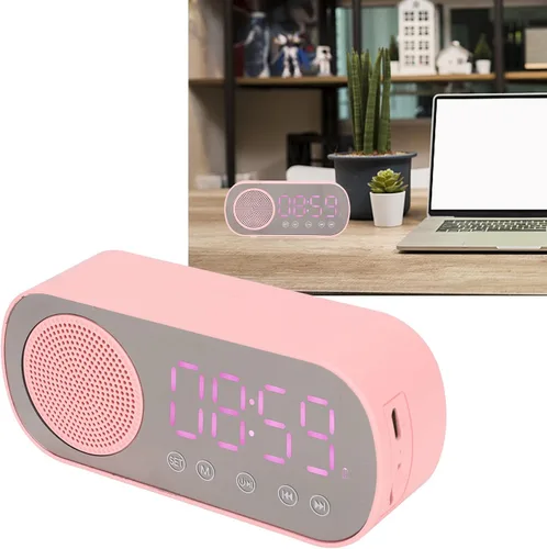 Miniatura 2 de Sanpyl Altavoz despertador, USB portátil HiFi pantalla LED, reloj despertador dual con radio FM sintonizada digitalmente, para el hogar, oficina