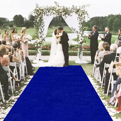 Miniatura 15 de MODFUNS Alfombra de pasillo azul marino para boda, 5 x 15 pies, tela de terciopelo, para pasillo, playa, pasillo, pasillo, playa, pasarela, alfombra