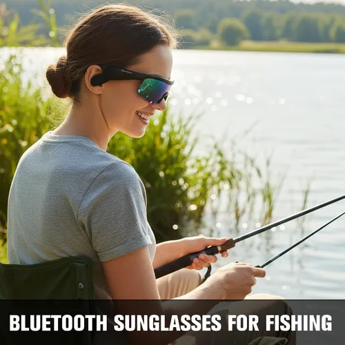 Miniatura 2 de Lentes inteligentes para hombres y mujeres, gafas de sol deportivas Bluetooth 5.3 con llamadas manos libres, altavoz de oreja abierta, UV400