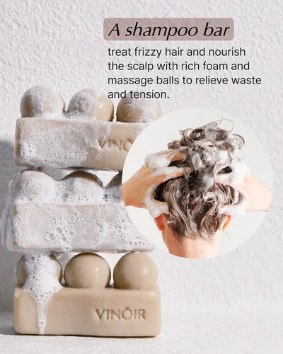 Miniatura 4 de VINOIR Decanting Shampoo Bar LE PIQUE-NIQUE - Jabón limpiador masajeador de cuero cabelludo con burbujas ricas - Cabello nutritivo y saludable