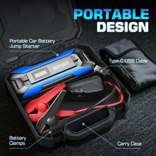 Miniatura 6 de DNA MOTORING 12V 1500A 15000 mAh Arrancador de batería portátil para auto, paquete de cargadores de batería, caja de puente, para hasta 7.0L de gas