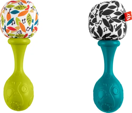 Miniatura 5 de Fisher-Price Juguetes para recién nacidos Rattle ‘n Rock Maracas, 2 Instrumentos Musicales Blandos para el Desarrollo del Juego en Bebés de 3+