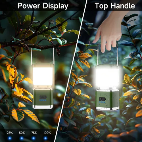 Miniatura 7 de Farol de Campamento Paquete de 2 Faroles para Cortes de Energía, Luces LED de Campamento para Colgar en Tiendas, Lámpara de Tienda de Campaña con 20