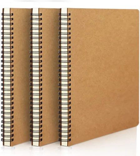 EUSOAR - Cuaderno universitario en espiral con rayas, tamaño A5, paquete de 3 de 5.5 x 8.3 pulgadas, 120 páginas, cuaderno de viaje, cuaderno de