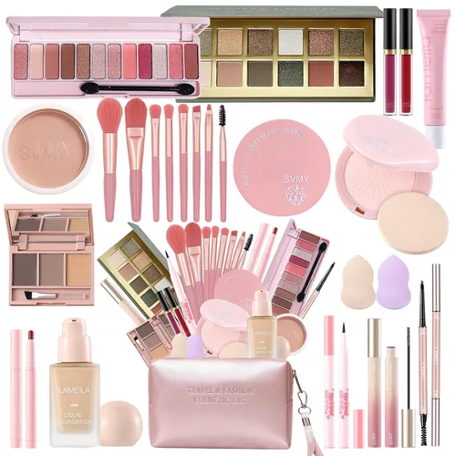 Kit de maquillaje, juego de maquillaje, kit de maquillaje todo en uno de 25 piezas para mujeres y adolescentes, juegos de maquillaje para mujeres,
