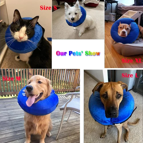 Miniatura 5 de Collar Inflable para Perros, Cono Suave para Perros Después de Cirugía, Collares Donut E Ajustables Inflables para Perros y Gatos Pequeños, Medianos