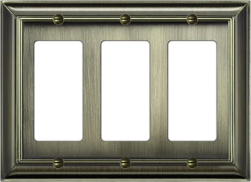 Miniatura 8 de BESTTEN Grand Collection - Placa de pared decorativa de latón envejecido de aleación de zinc de 4 cuadras, cubierta de enchufe de latón antiguo