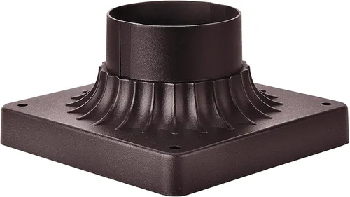Miniatura 7 de Base de luz de poste para exteriores de 3 pulgadas, base de montaje en muelle negro, base de poste de lámpara cuadrada universal, adaptador