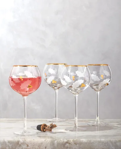 Miniatura 3 de Lenox 886857 Holiday Gold - Juego de 4 piezas de vasos de globo, vajilla de Navidad, para recibir invitados