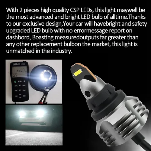Miniatura 4 de Bestview Bombilla LED 912 921 T15 mejorada para luz de marcha atrás de respaldo, 6000 lúmenes, bombillas LED W16W brillantes, luz de marcha atrás